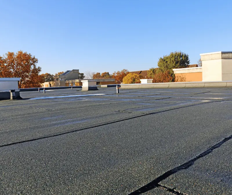 A black metal roof
